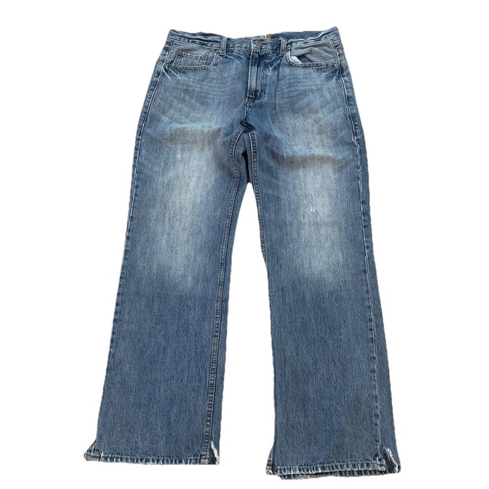 Aeropostale Denim Jeans Blue Men's 33x32 Essex Straight Leg‎ Whiskered Distress